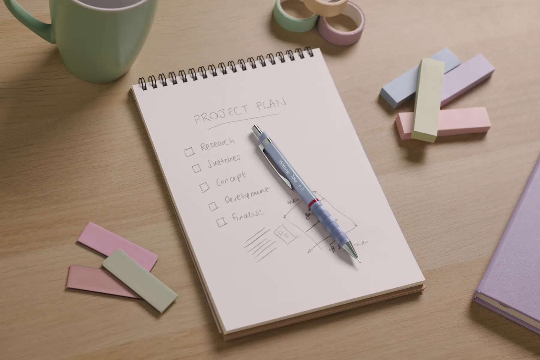 On a project plan – rOtring Tikki